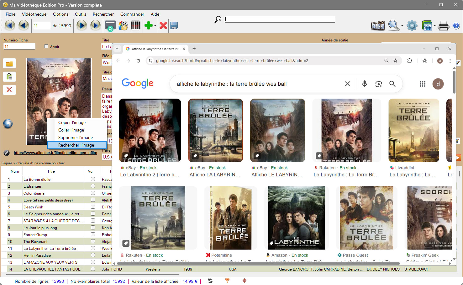 Recherche d'affiches